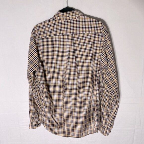 Eddie Bauer Yellow Burgundy Plaid Cotton Long Sleeve Relaxed Fit Button Up Top M - Picture 2 of 15